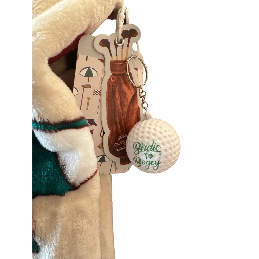 Birdie to Bogey Golf Blanket Throw With Hanger and Golf Ball Charm NWT